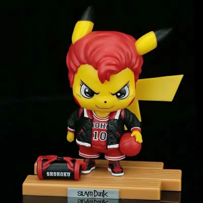 

4'' PVC Pokémon Pikachu Cosplay SLAM DUNK Anime Figure Sakuragi Hanamichi Kawaii Figurine Toys For Children Room Decor Statue