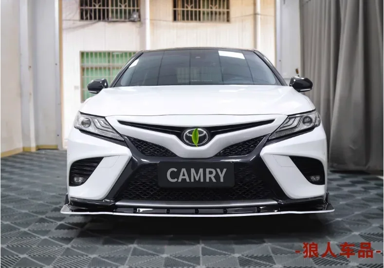 Черный бампер ABS для Toyota Camry 2018 2019 2020 2022 2023 передняя губа задний диффузор спойлер