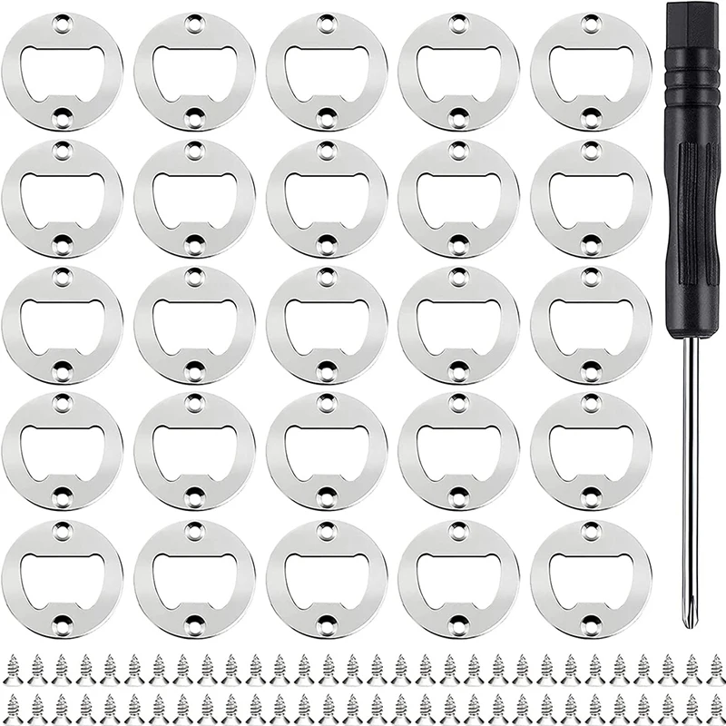 25pcs Bottle Opener Insert Kit DIY Round Bottle Opener Inset