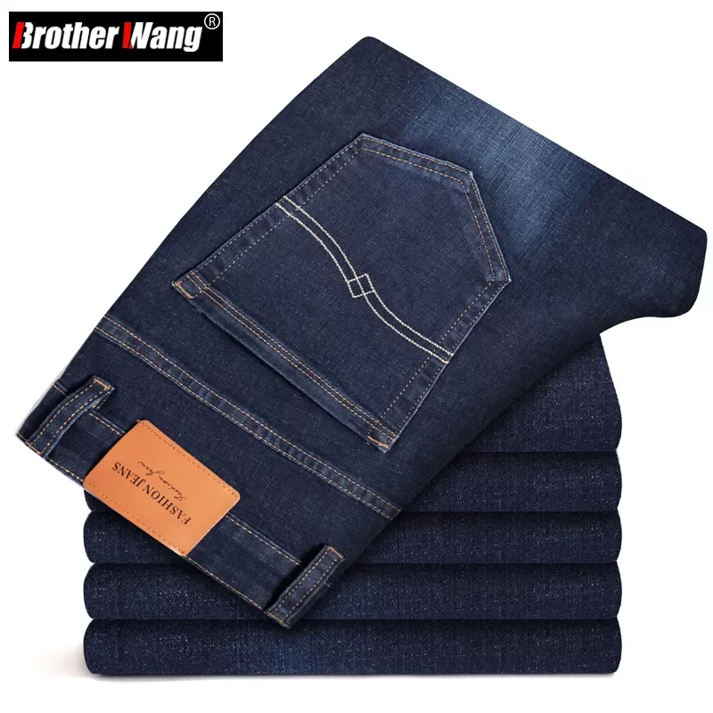 

Джинсы мужские прямые свободного покроя, х/б, на осень/зиму