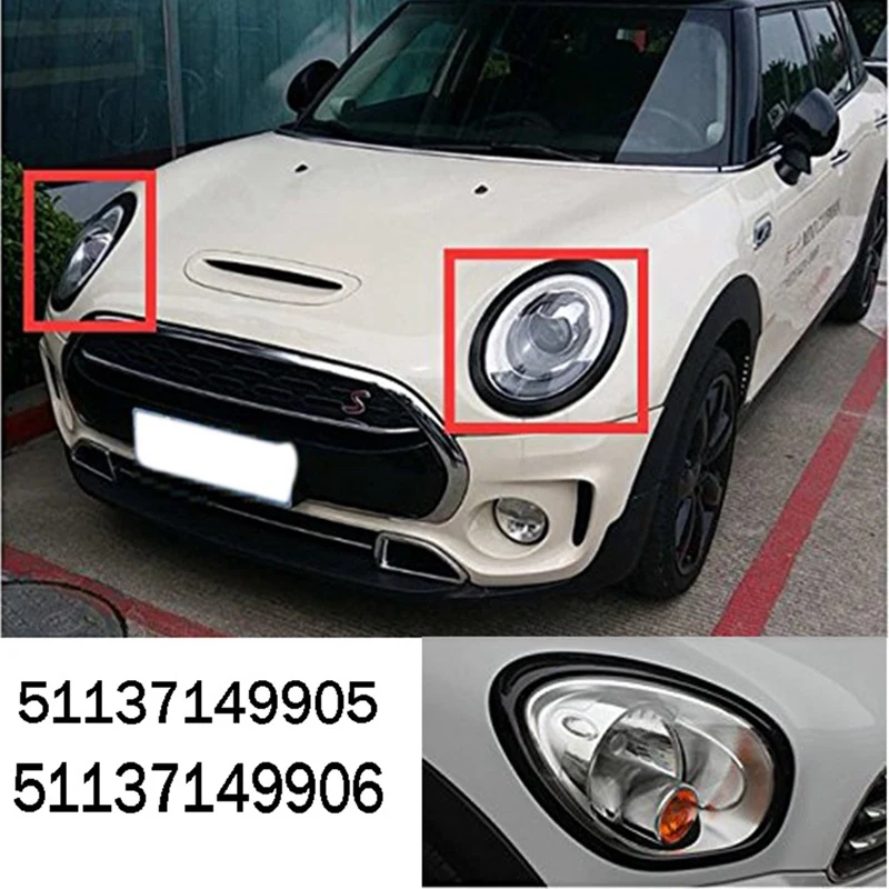 

1Pair Headlight Trim Ring 51137149905 51137149906 For-BMW Mini Cooper 2007-2015 R55 R56 R57 R58 R59
