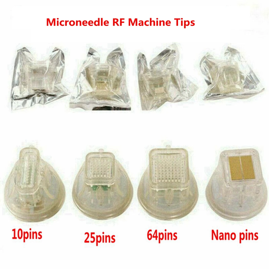

Disposable Microneedle RF Machine Anti-Wrinkle Cartridge Needle Tattoo Beauty Fraction RF Microneedle 10/25/64/pins Nano Tips