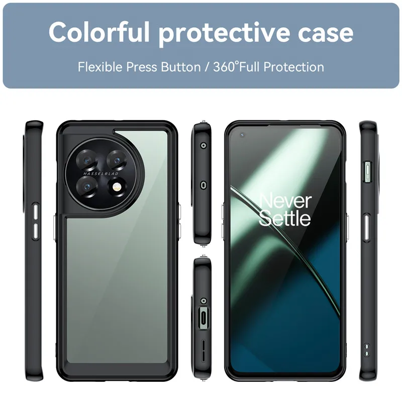 For OnePlus 11 5G Case OnePlus 11 Cover 6.7 inch Colorful Soft Edge Silicone Transparent Shockproof Bumper For OnePlus 11 Fundas
