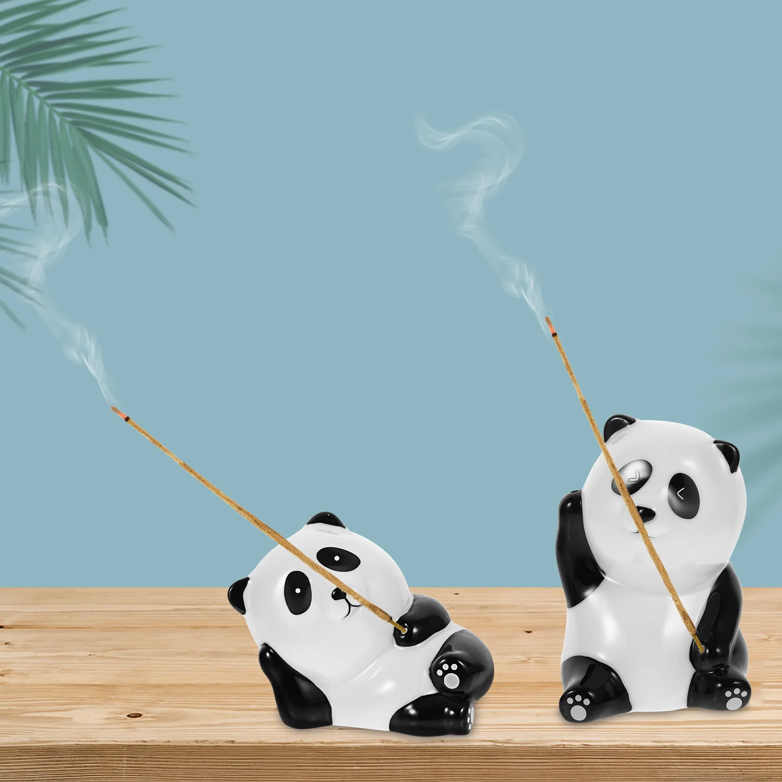

Sticker Holder Creative Burner Cartoon Panda Statue Modeling Tabletop Decor