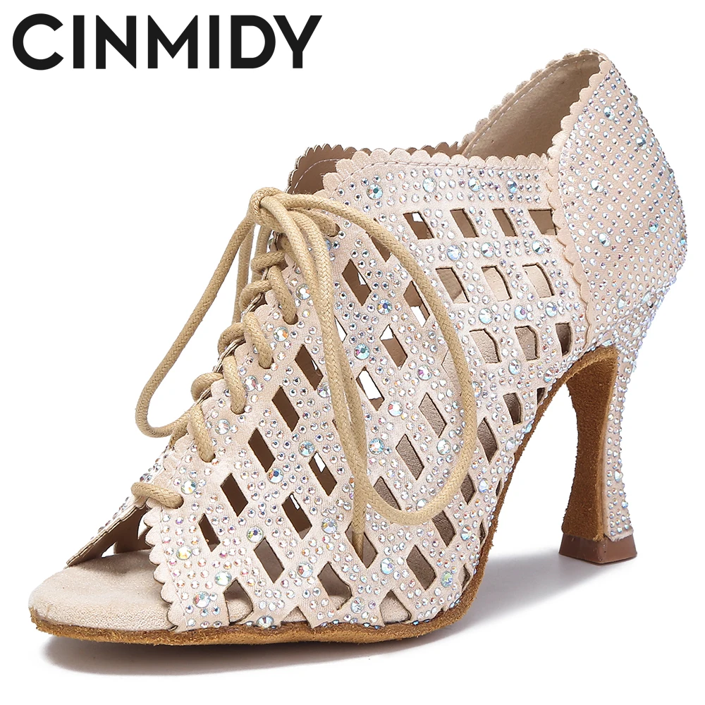 

CINMIDY Latin Dance Shoes For Woman Indoor Party Ballroom Dancing Shoes Girls Soft Bottom White Wedding Shoes Women Sandals