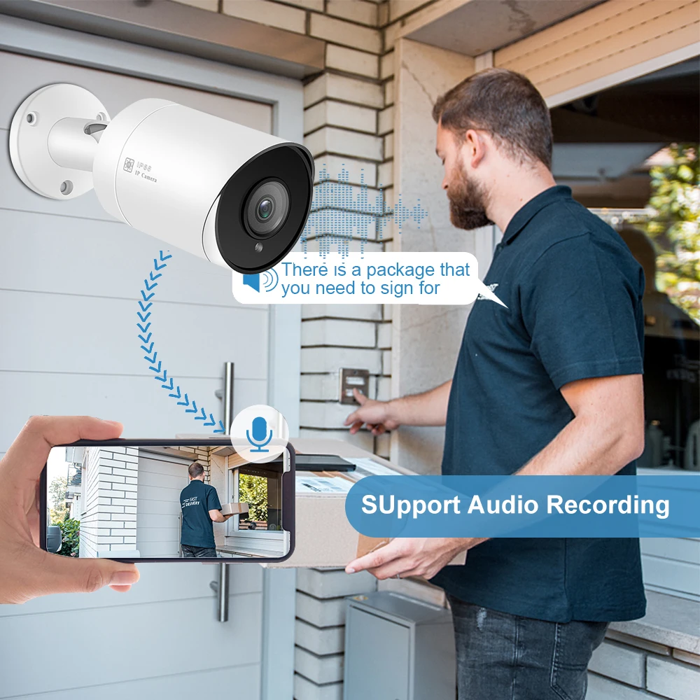 UniLook 5MP Bullet POE IP-камера SD-карта Наружная камера видеонаблюдения Onvif IP66 H.265