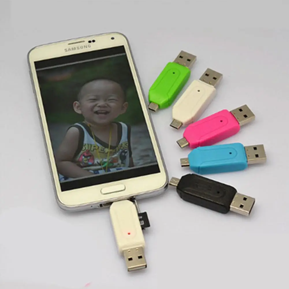 

1 Pcs OTG Mobile Phone Card Reader Mobile Phone Computer Dual-use Card Reader SD/TF Card Reader dropshipping wholesale