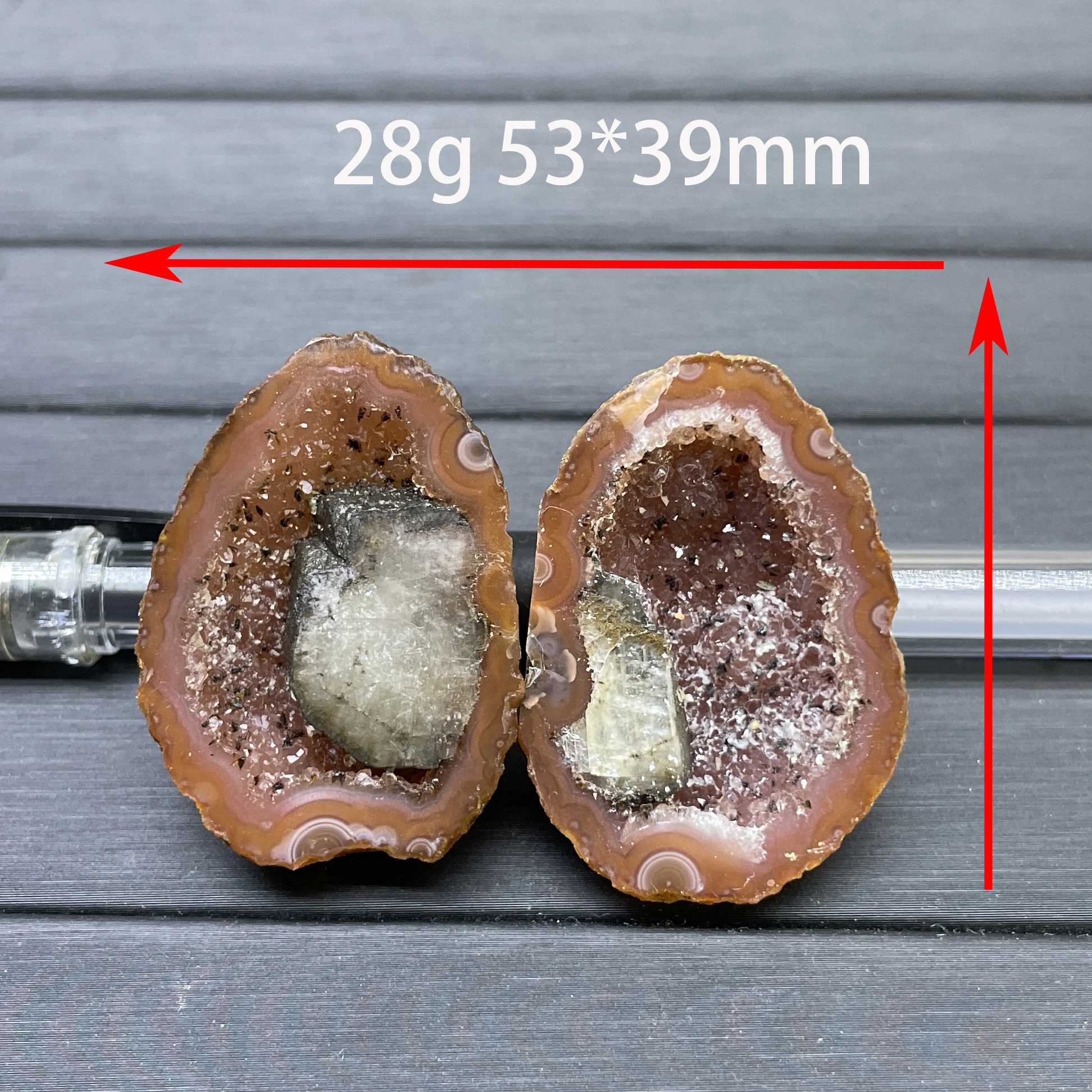 Натуральный красочный камень Zhanguo красный агат жеод полированный оникс Кристалл