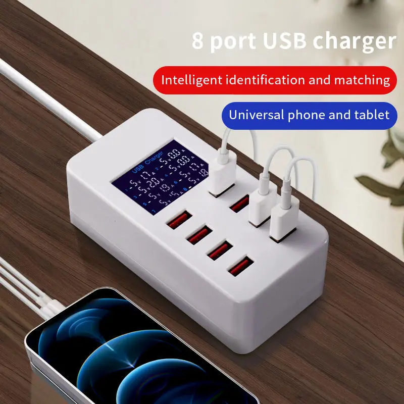 Сетевое зарядное устройство с 8 USB-портами и поддержкой быстрой зарядки