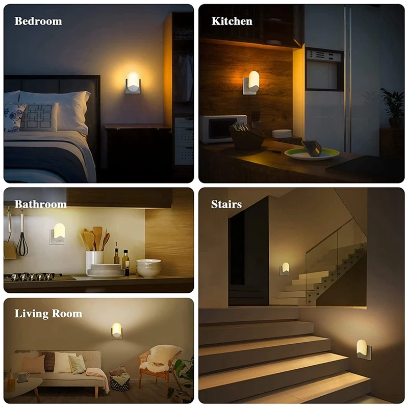 2 шт./упаковка Светодиодные ночные светильники с датчиком Заката На Рассвет |