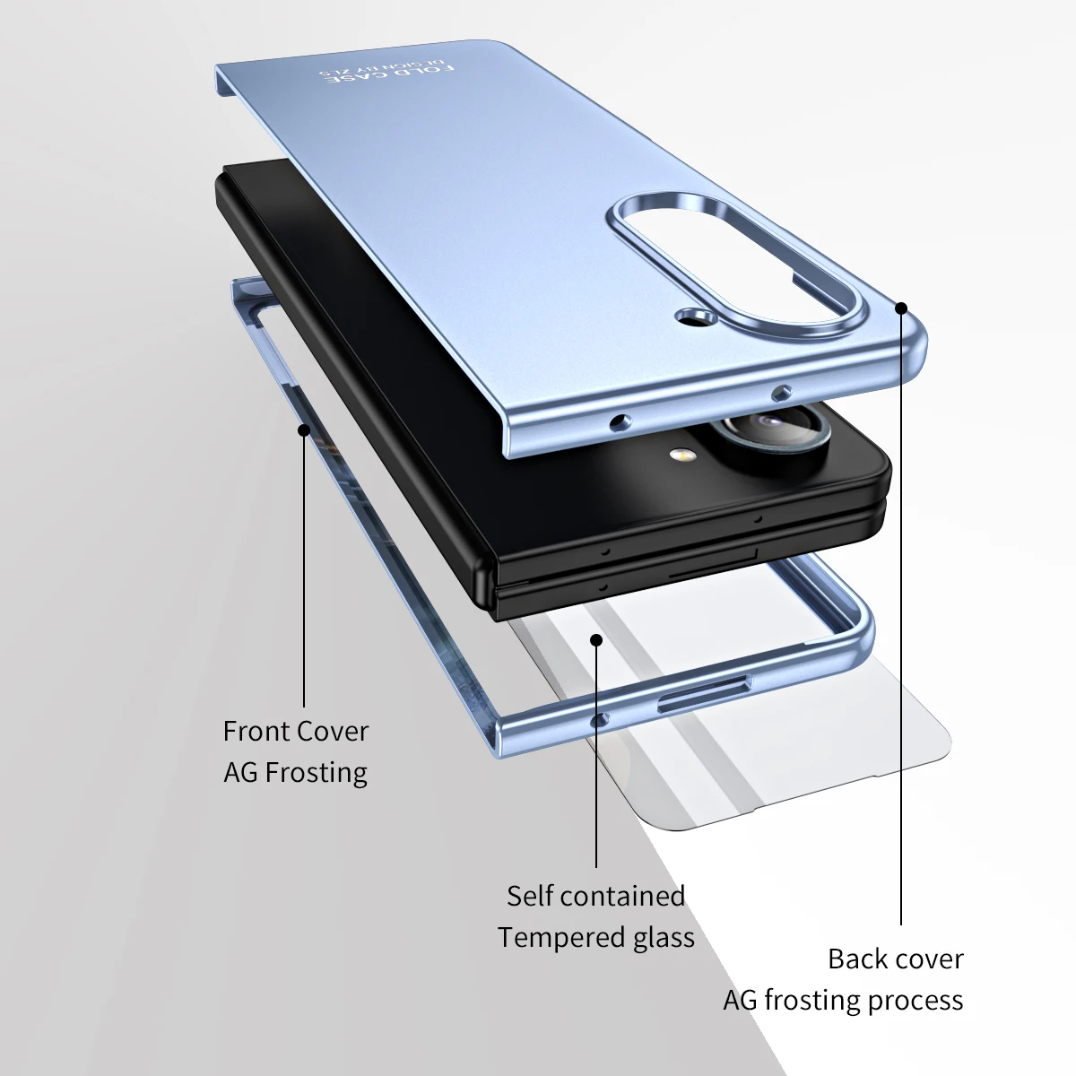 For Samsung Galaxy Z Fold 5 Case Shell Film Integrated Electroplating Smooth Folding Hinge Shockproof Hard Cover With Pen Slot