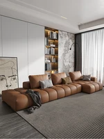 Fabric sofa nano washless three-proof technology cloth size apartment living room combination Italian luxury design