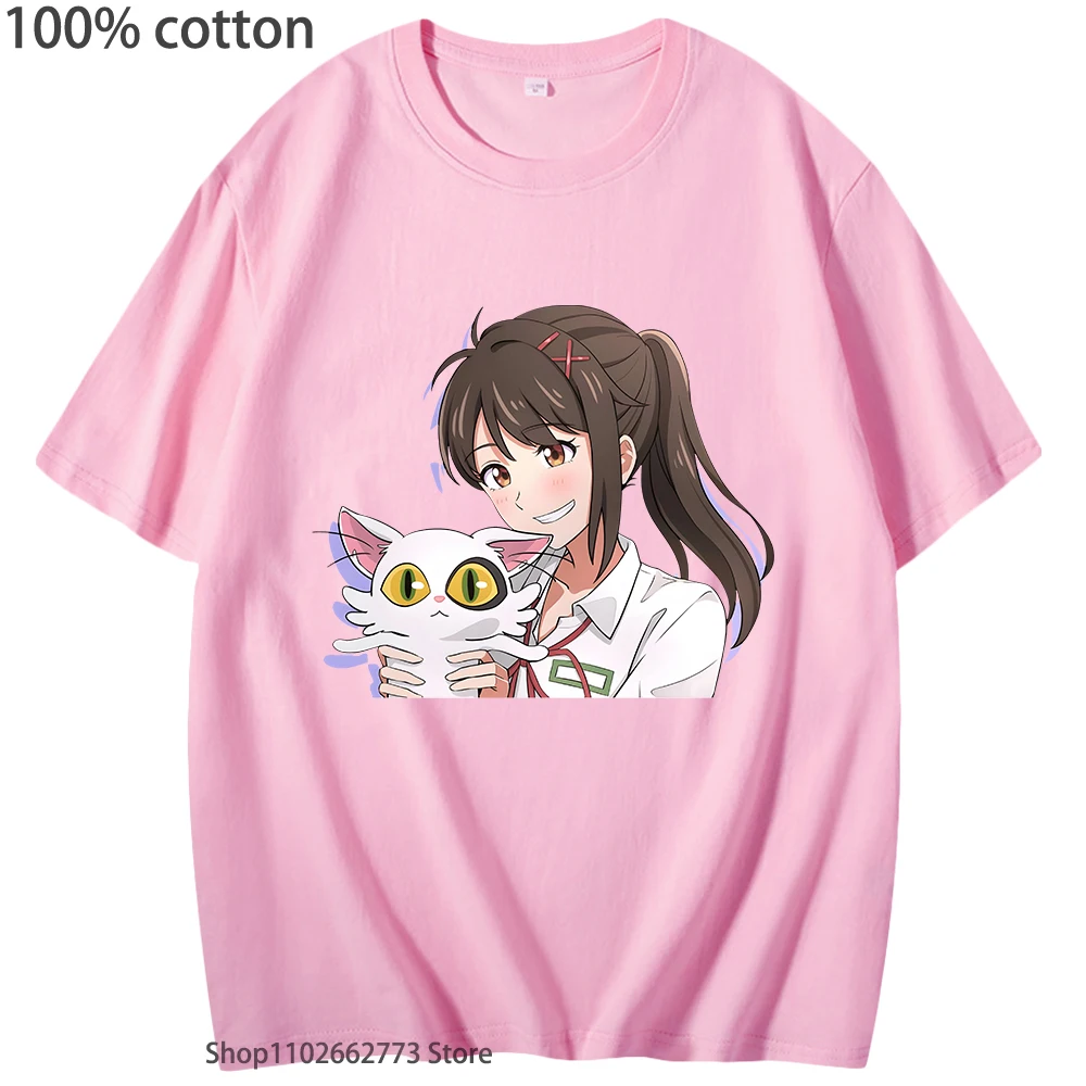 

Cartoon Anime Suzume No Tojimari Daijin T-shirts Women Men Kawaii Cat Graphic Shirt Manga Unisex Clothes Aesthetic Tee Y2k Top