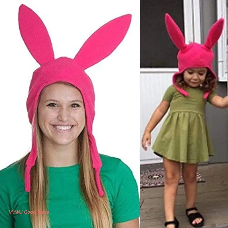 

Halloween Cartoon Bunny Ear Cosplay Hat Fluffy Winter Warmer Cosplay Hat Cold Winter Presents for Children Teenagers