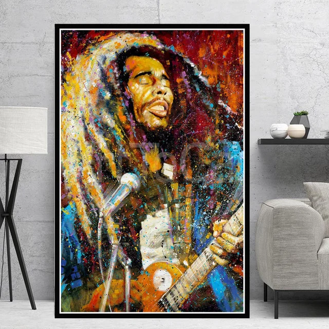 

Bob Marley Singer Star Rip Canvas Painting Pictures On The Wall Nordic Decoration Home Decor Cuadro Decorativo