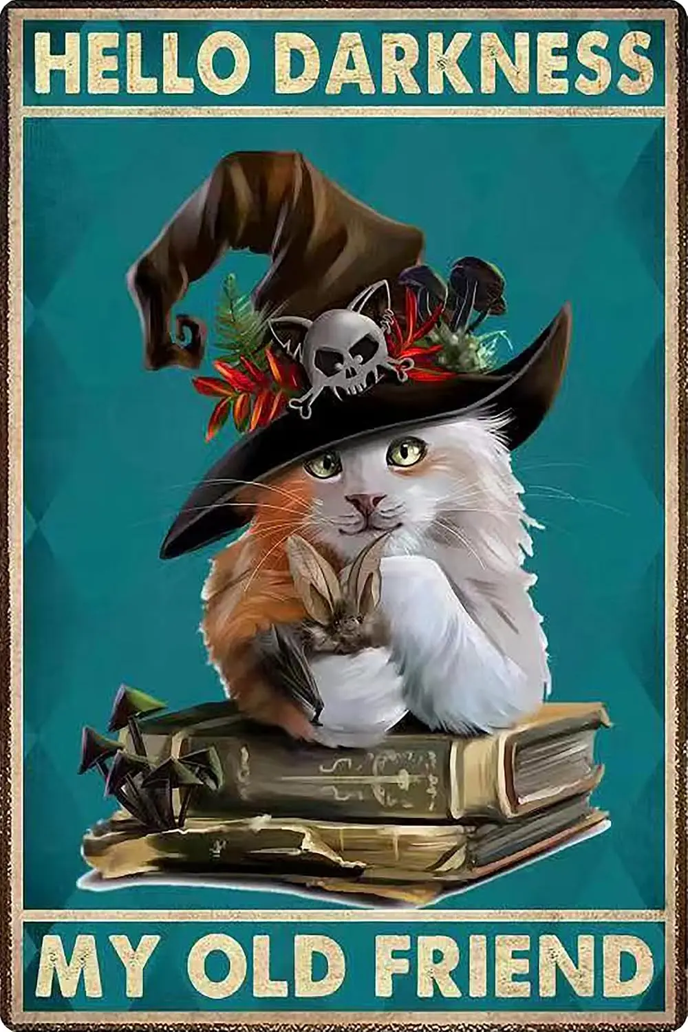 Ct Wtch Hlloween Hello Drkness Sgn My Old Frend Декор Плакат Metl Tn Hngngng Ретро Plque Ktchen Cfe Br Pub Store Mn Cve