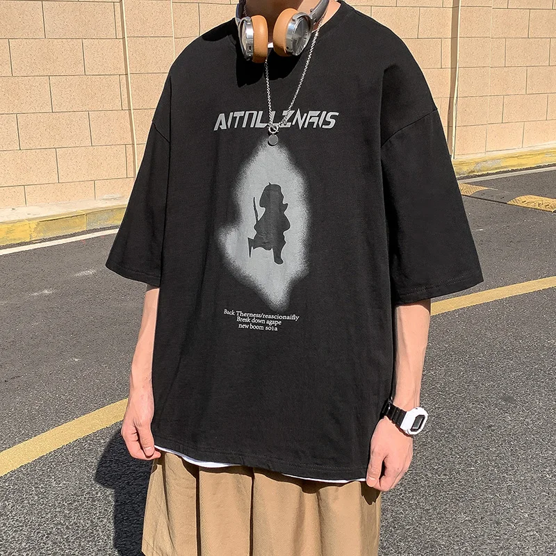 

LAPPSTER-Youth Summer Korean Fashions Harajuku T Shirts 2022 Oversized Black Graphic T Shirt Y2k Vintage Streetwear Clothing