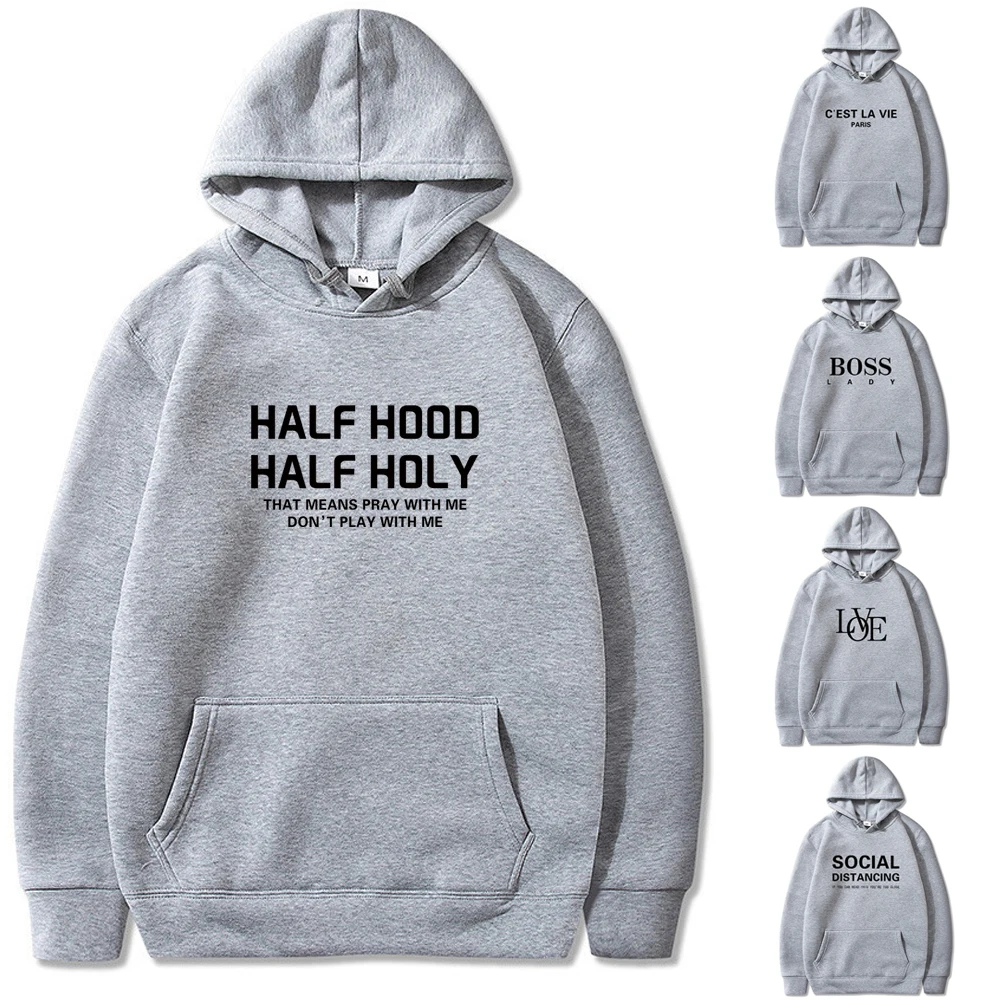 

2022 Hoodies Harajuku Men/Women's Autumn Hooded Text Print Casual Streetwear Long Sleeve Tops Loose Pullover Sweatshirts Clothes