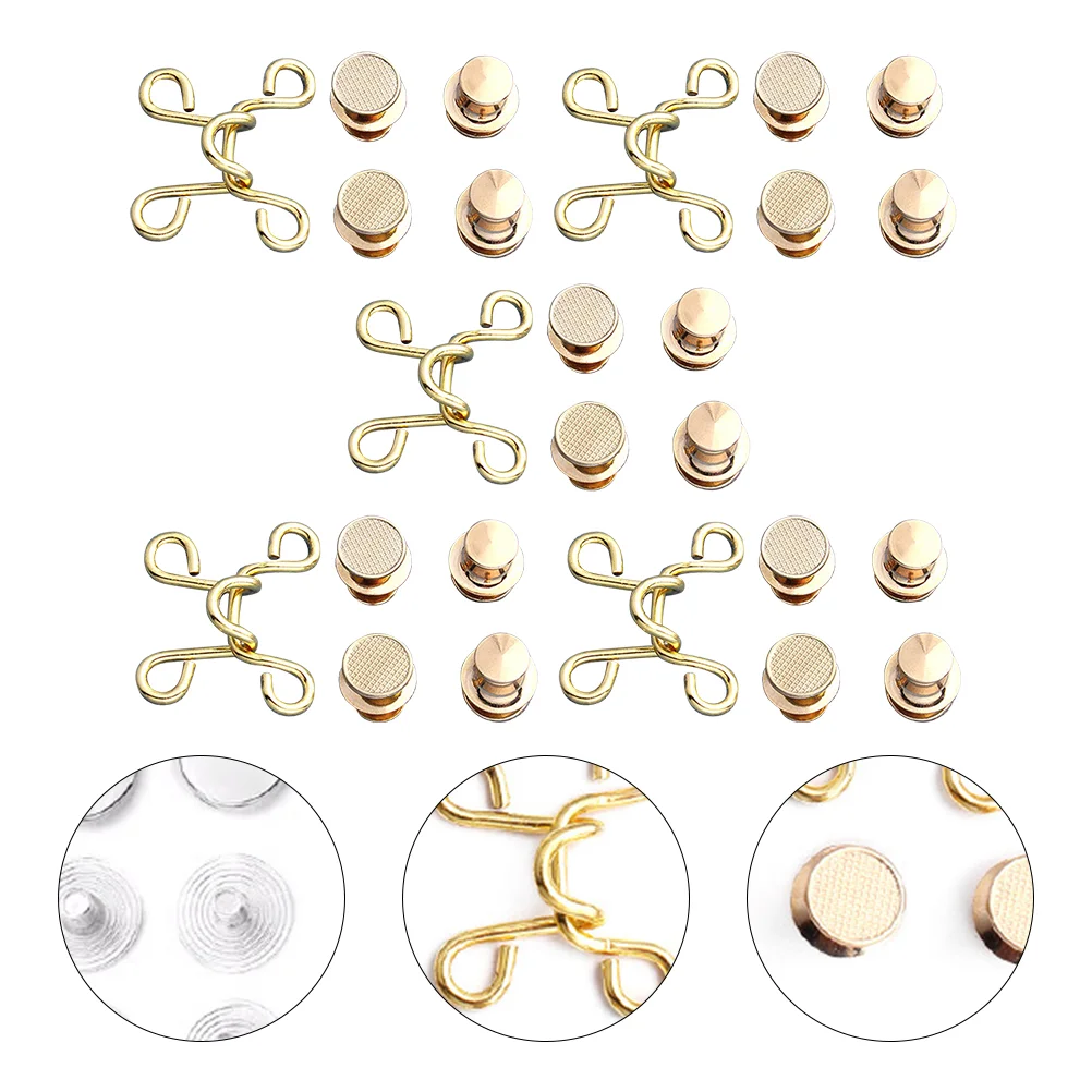 

5 Set Waist Extender Button Jeans Women Buttons Replacement Metal Tightner Buckles Pants