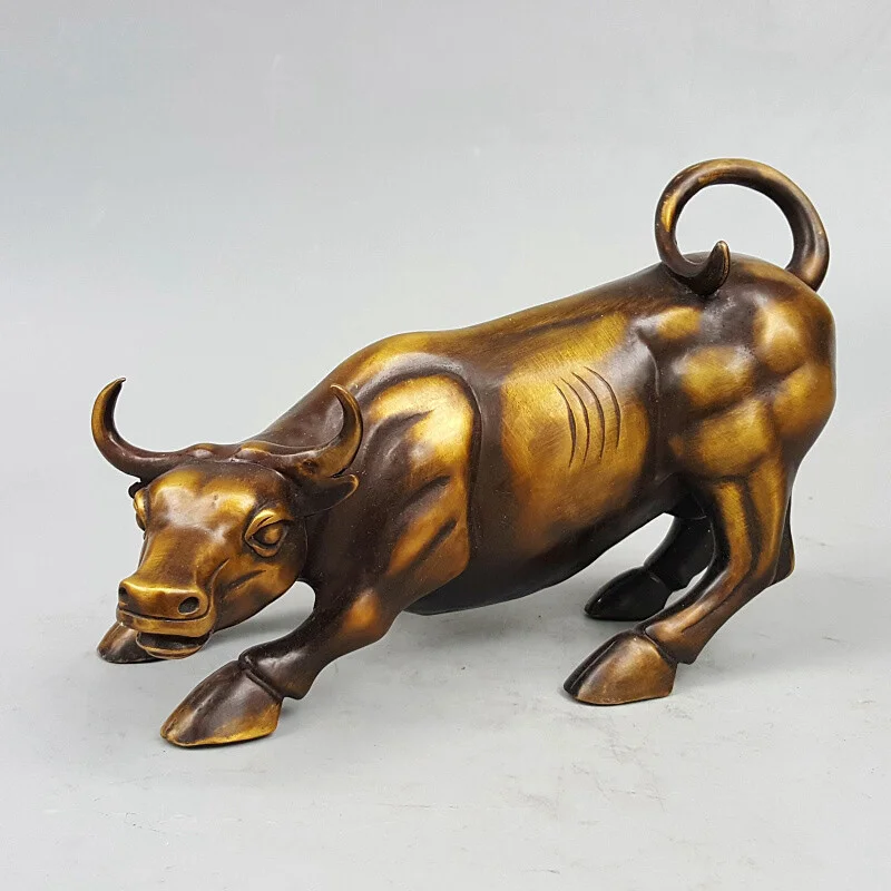 Сборная антикварная большая настенная Бронзовая статуя крупного рогатого скота
