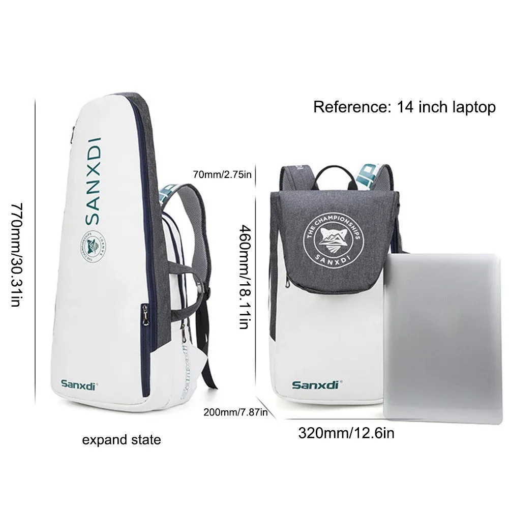 Унисекс Теннис Бадминтон Тренажерный зал Фитнес Спортивный рюкзак Большая