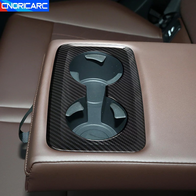 Автомобильный Стайлинг, задняя флейта для BMW X1 F48 F49 2023, цвет углеродного волокна, аксессуары для интерьера, Обложка, отделка