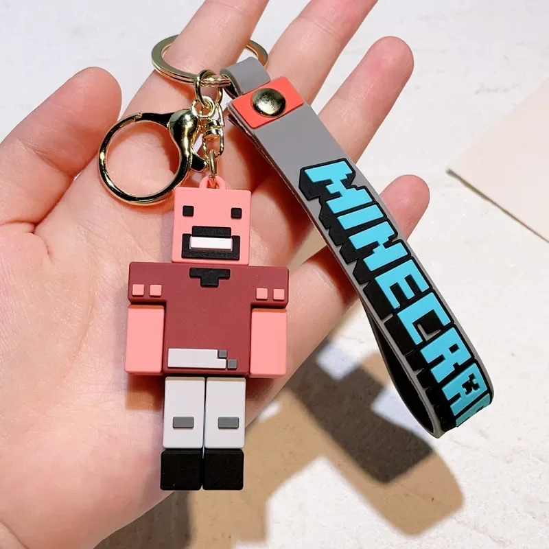 Брелок Minecraft мультяшная фигурка модель игрушки аниме ПВХ кулон декор мужской