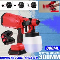 800ml cordless electric spray gun flow control household airbrush paint sprayer power disinfection for mseries 18v battery