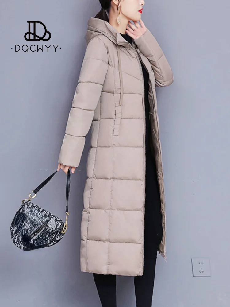 

Зимние куртки для женщин, длинное прямое зимнее пальто, женские повседневные куртки, облегающая парка, модная верхняя одежда оверсайз