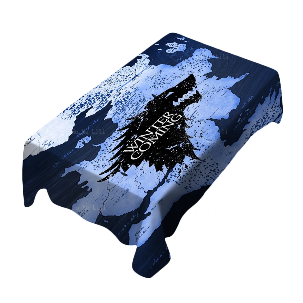 

Land Of Always Winter Dark Abstract Westeros North Map Waterproof Rectangle Tablecloth By Ho Me Lili For Tabletop Decor