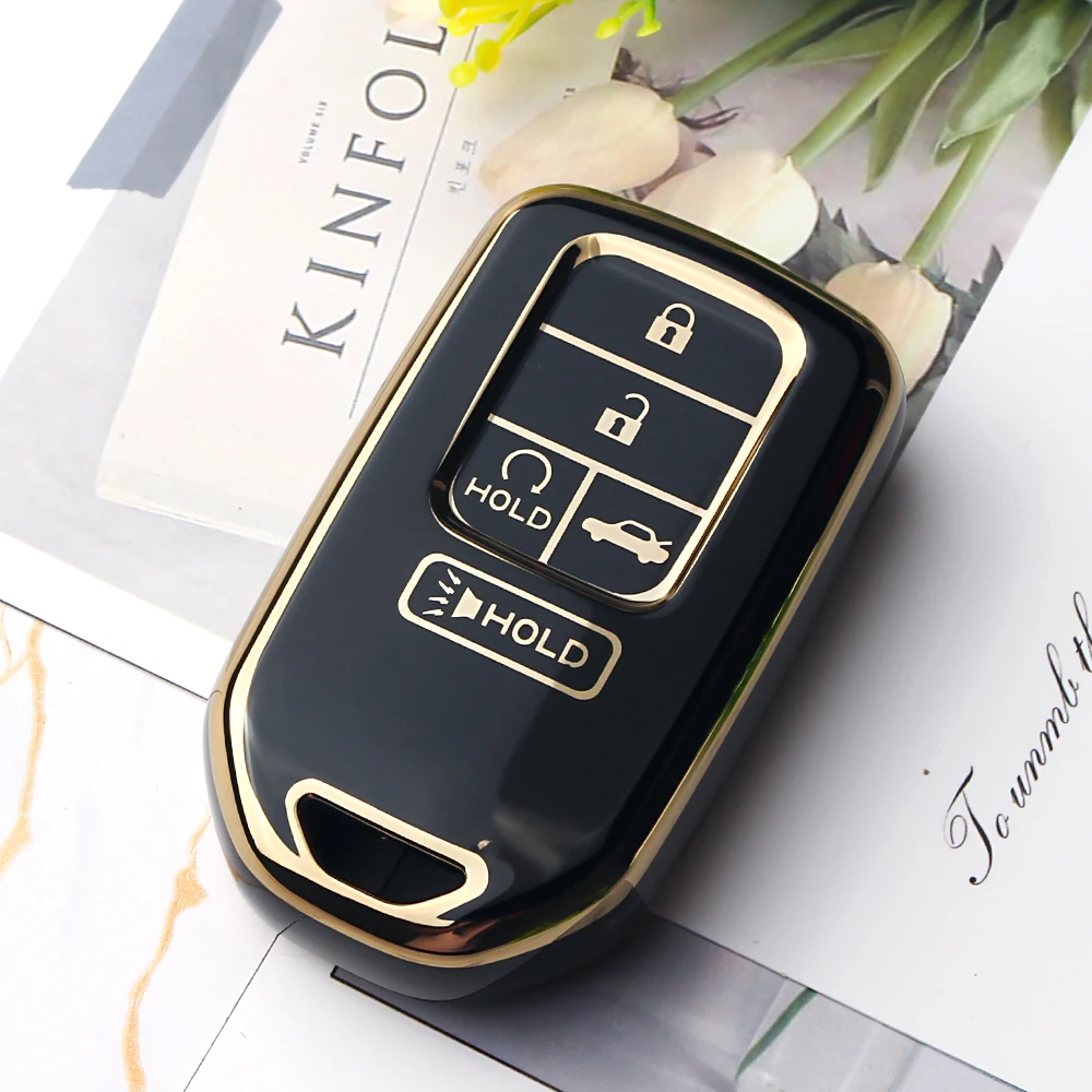 

KEYYOU 1 шт. чехол из ТПУ для дистанционного ключа автомобиля для Honda Piot CR-V Civic 2016 2017 2018 2019 2020 2021 2022 5 кнопочный защитный чехол