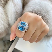 genuine 925 sterling silver blue sapphire jewelry for women anillos de wedding bands silver origin sapphire gemstone anel box