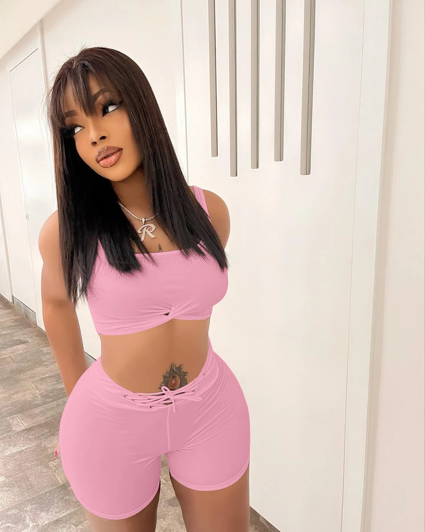 

Women Summer Two Piece Shorts Sets Solid Color Vest Pullover Crop Tops Pants Sportswear Workout Tracksuit Jogger Suits