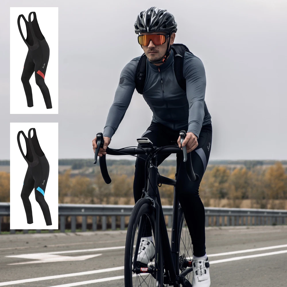 

Santic Men Cycling Bib Long Pants Cycling Bib Tights MTB Bike Pants Breathable Moisture-absorbing Spring Autumn Bib Trousers