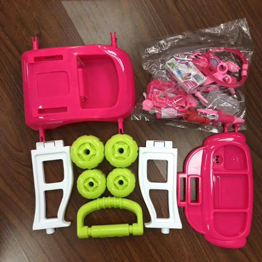 

Educational Doctor Pretend Play Toy Medical Pretend Play Set Doctor Cart Kits with Equipment Durable Medical Kit Doctor Playset