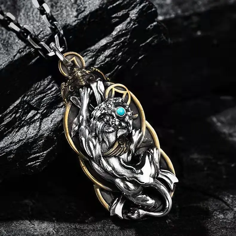 

New Copper Coin Pixiu Pendant Men's Trendy Men's Chinese Style Handsome Necklace Men's Retro Personality Niche Design Jewelry
