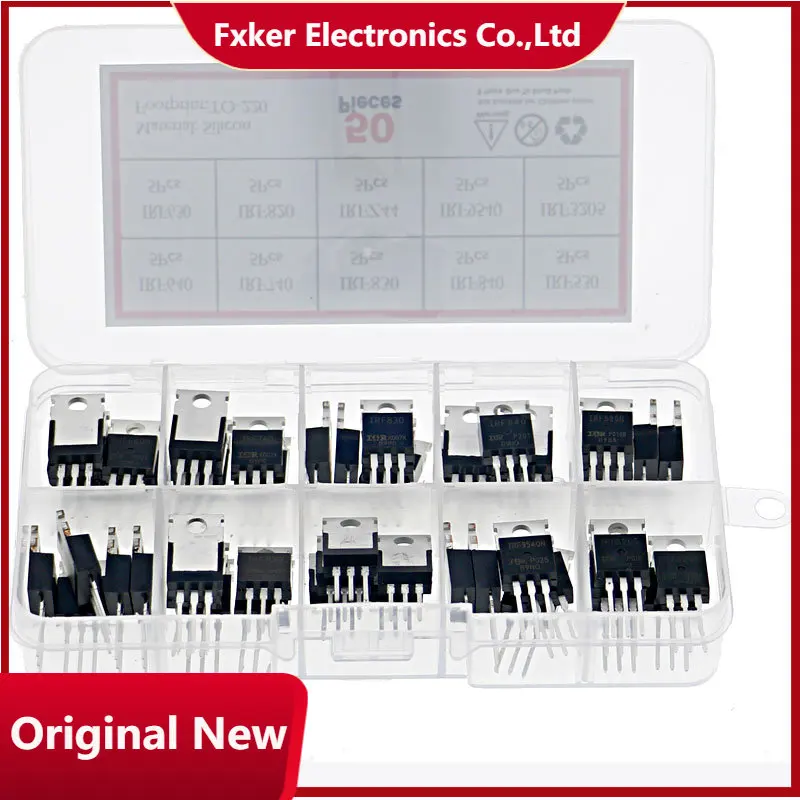 

50pcs/set Mosfet Transistors Assortment Kit IRF640 IRF740 IRF830 IRF840 IRF530 IRF630 IRF820 IRFZ44 IRF9540 IRF3205 Series