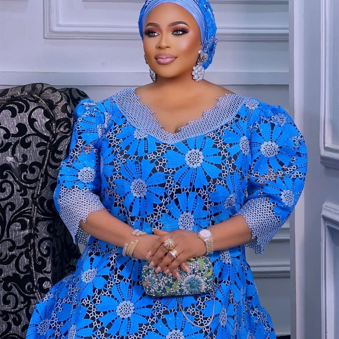 

Модный стиль Африканский гипюр шнур кружевная ткань 2022 вышивка нигерийская Водорастворимая кружевная ткань для платья