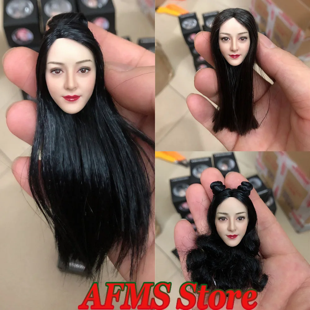 

3 Style 1/6 Scale Sweet Asian Beauty Dilraba Head Sculpture Accessory For Diy 12" Women Soldier Action Figure Body Model