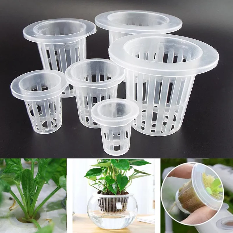 

10Pcs Plant Grow Net Nursery Pots Hydroponic Colonization Mesh Cup Vegetable Plant Soilless Greenhouse Plastic Basket Holder