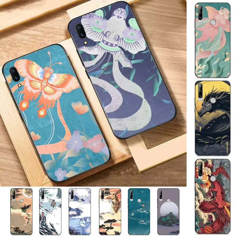 

FHNBLJ Chinese Style Ancient Poems Phone Case for Huawei Y 6 9 7 5 8s prime 2019 2018 enjoy 7 plus