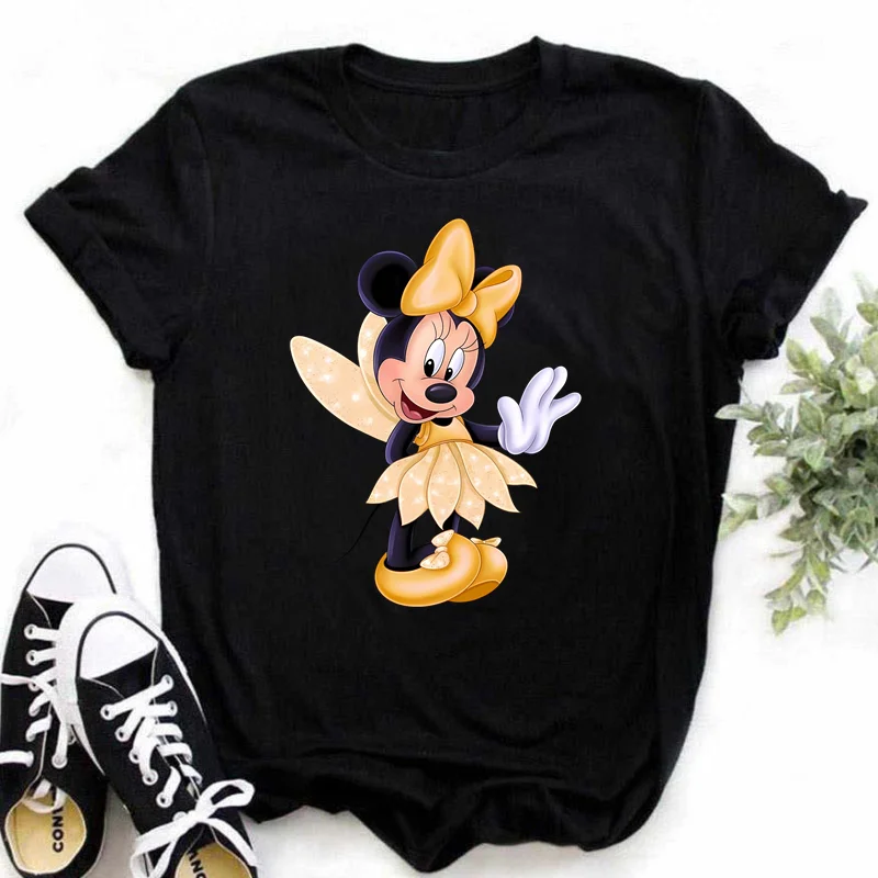 Новинка 2024 модная трендовая женская футболка Miinnie Mouse Tinker Bell с диснеевским