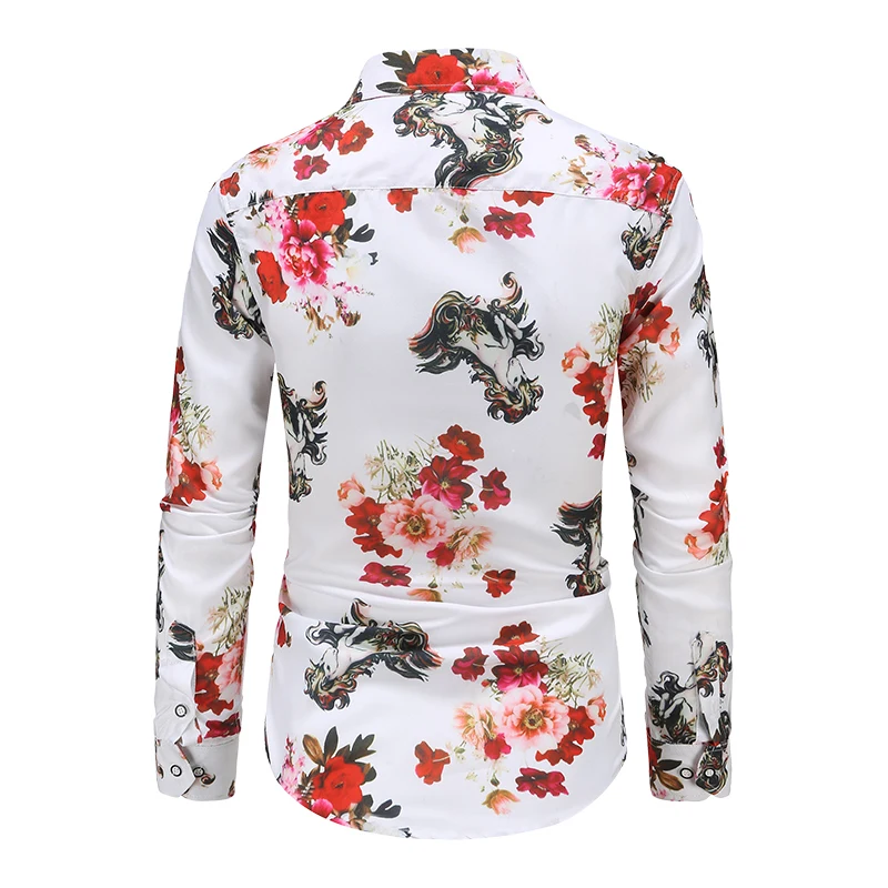 Vintage Shirt Men New in Blusa Masculina Shirt for Men Ropa De Hombre Printed Men Shirts Autumn Spring Tops