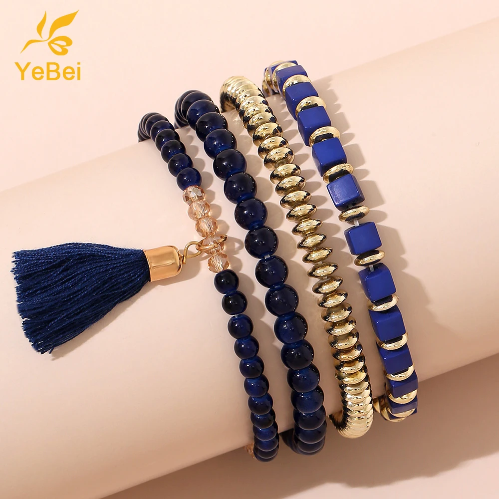 

4PCS bead Bracelets for women 2022 summer therapeutic magnetic Bracelet natural stone jewelry sets sales with free shipping