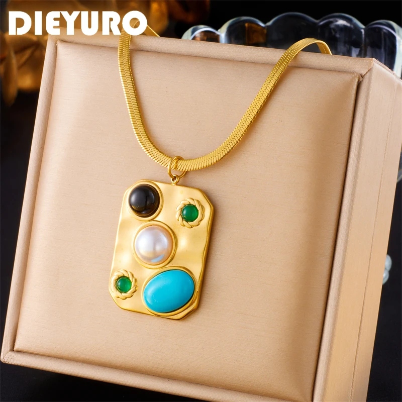 Модное ожерелье Dieyuro женские ювелирные изделия из нержавеющей стали 316L с