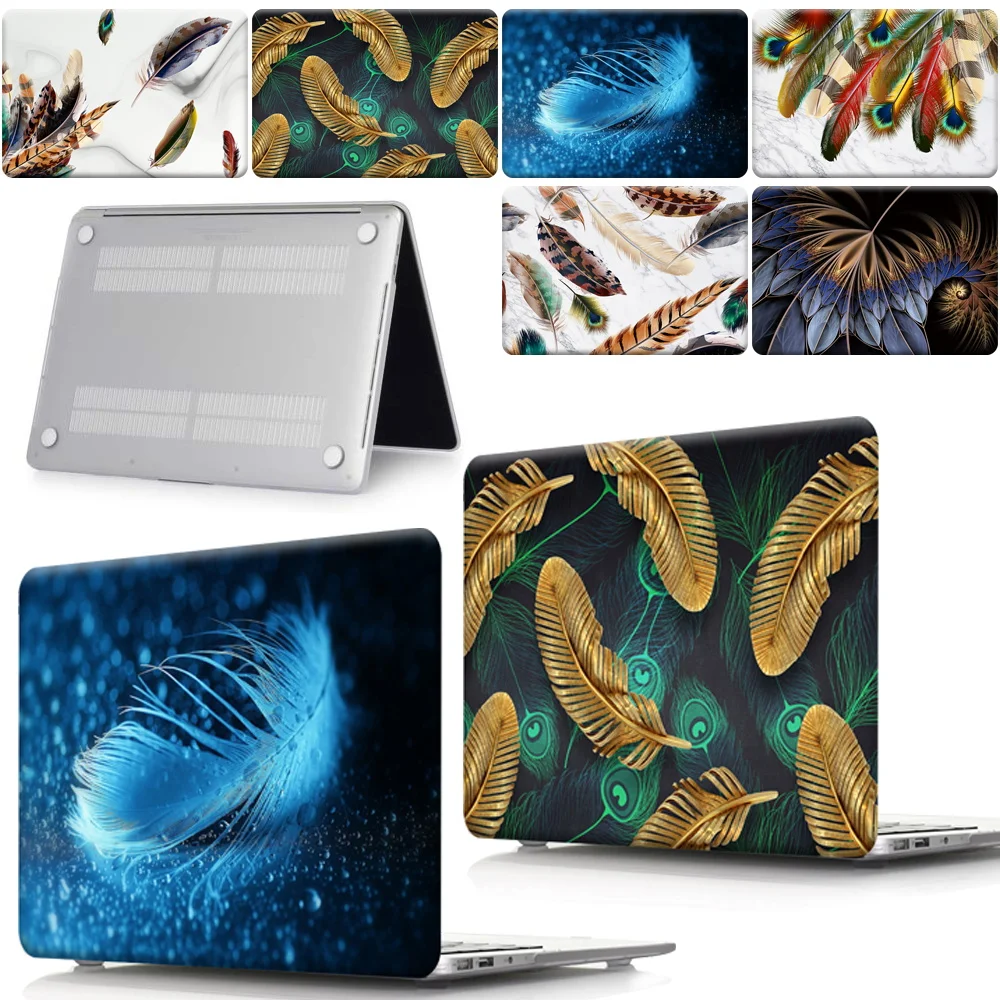

Laptop Case for Apple MateBook Pro 13" A2338/Pro 15" A1398/Pro 13" A2159/Pro 16"/Pro 14" Feather Pattern Plastic Hard Cover