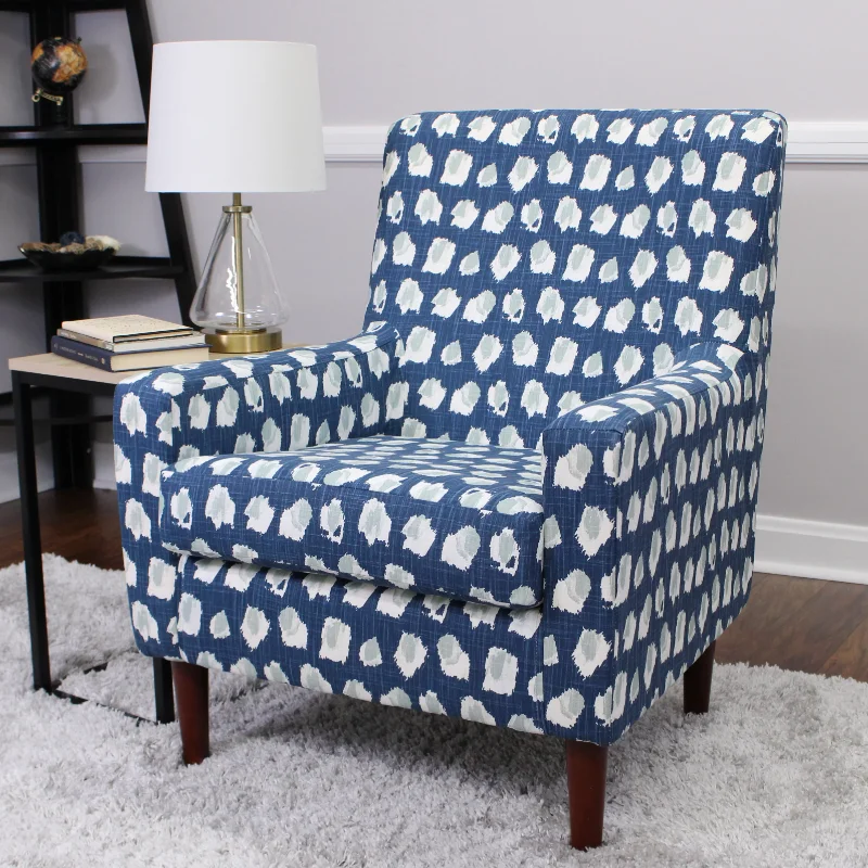 

Kinley Lounge Arm Chair, Blue Polyester Fabric