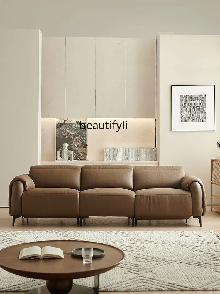 Новый кожаный диван ss для гостиной 2023 новый итальянский минималистичный из