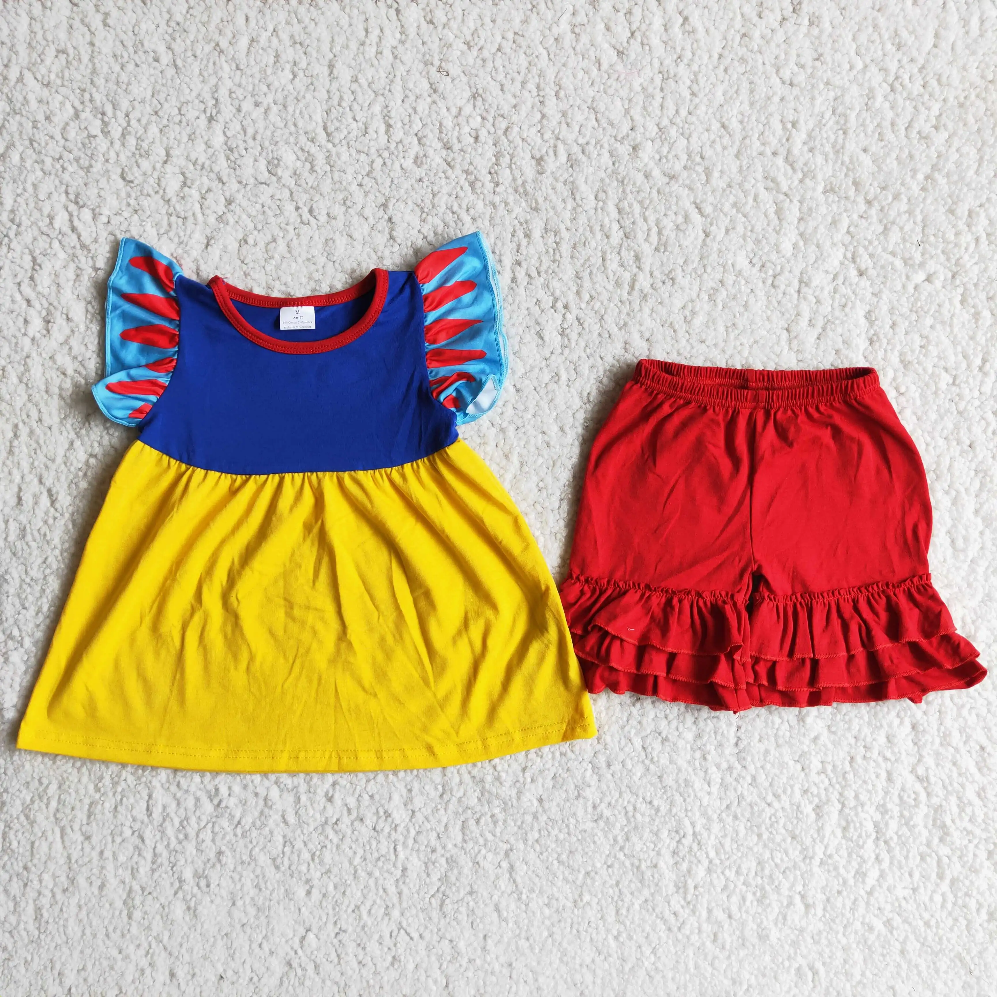 

Оптовая продажа ODM OEM RTS детская 2 шт. летняя одежда для маленьких девочек бутик наряды K ids наборы для маленьких принцесс