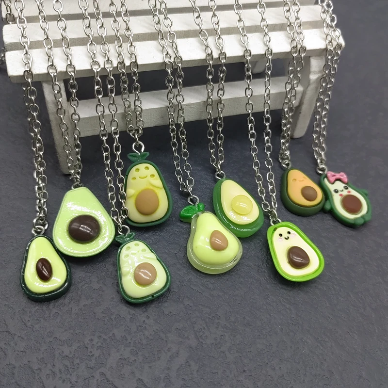 

Simulation Fruit Avocado Pendant Necklace Cute Boys and Girls Sweater Chain Gift